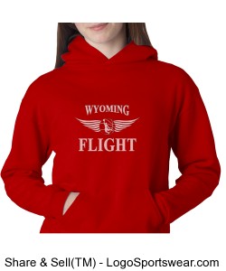 Youth Champion Hoody Red with White Logo Design Zoom
